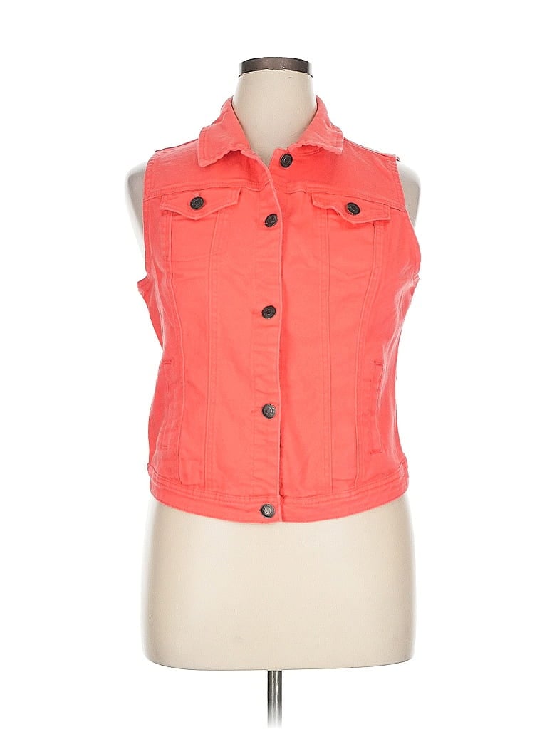 Pre-owned Beverly Hills Polo Club Denim Vest In Orange