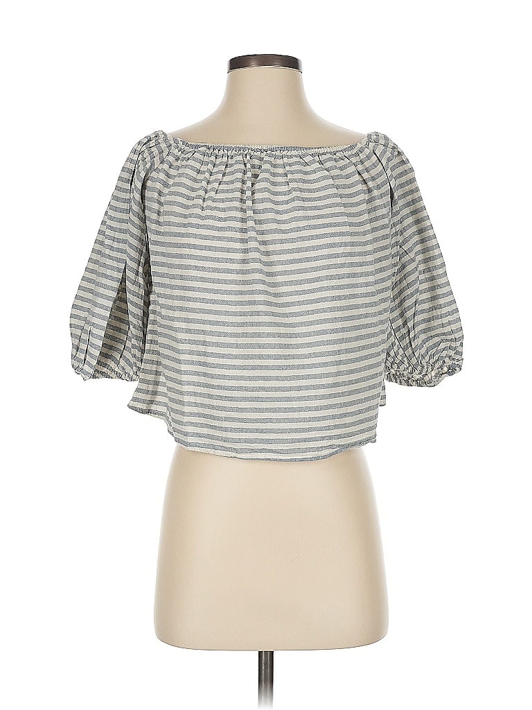 ASSORTED BRANDS Pre-owned 3/4 Sleeve Blouse In Gray