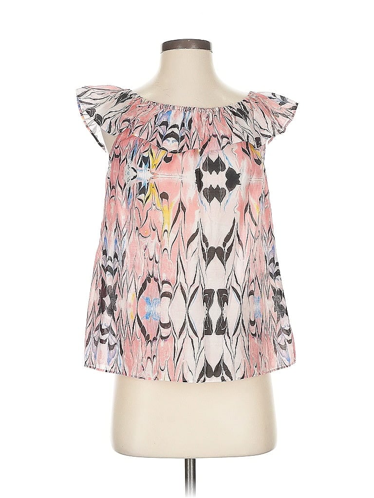 Pre-owned J.crew Factory Store Short Sleeve Blouse In Pink