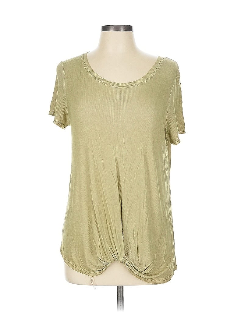 Pre-owned Jane And Delancey Short Sleeve Top Green Scoop Neck Tops