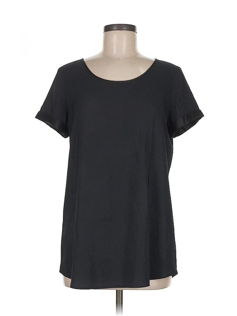 Pre-owned Express Short Sleeve Top Black Scoop Neck Tops