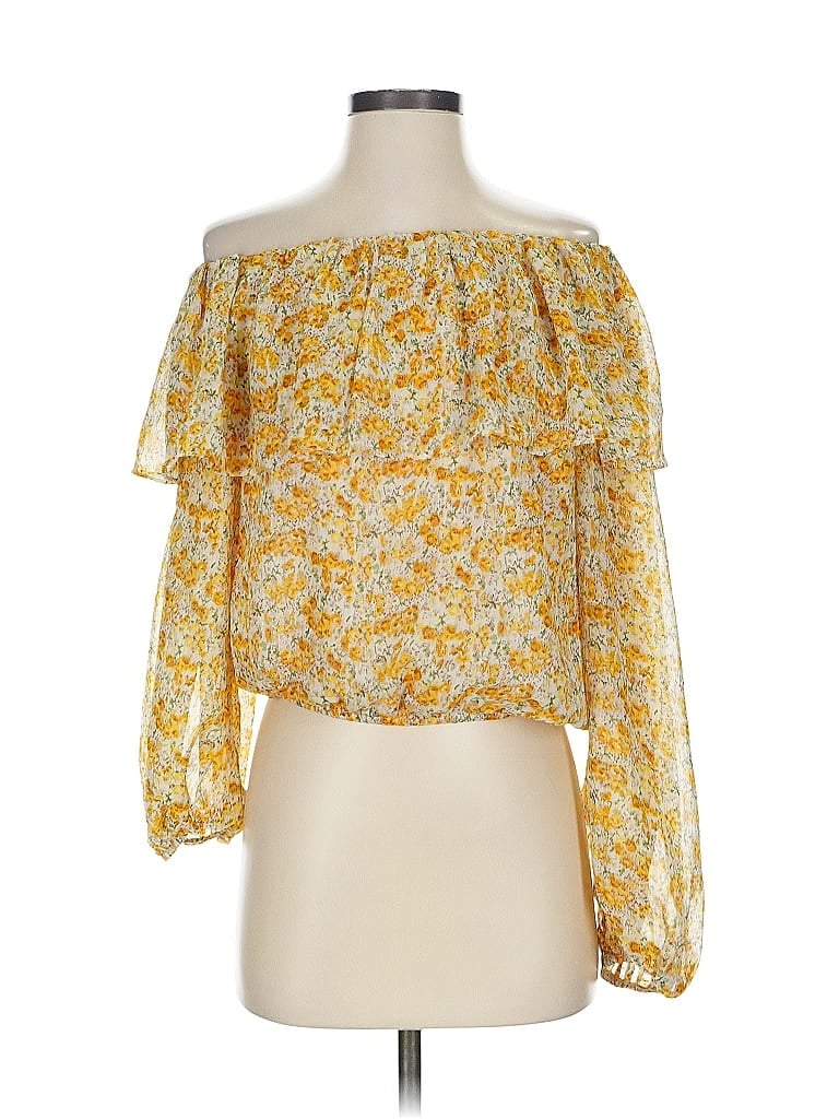Pre-owned Astr 3/4 Sleeve Blouse In Yellow