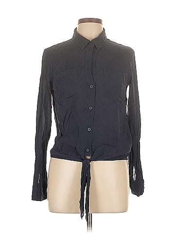 Theory Long Sleeve Silk Top (view 1)