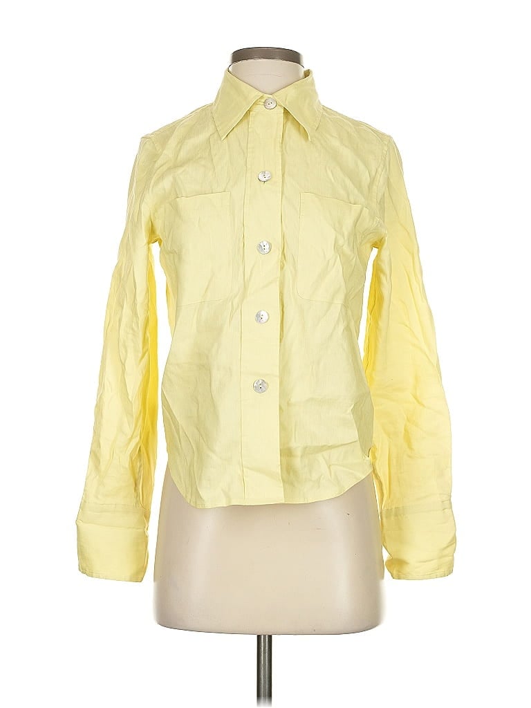 Pre-owned Vince Long Sleeve Blouse In Yellow