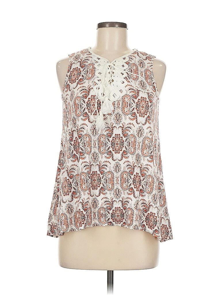 Pre-owned Max Studio Tank Top Ivory Halter Neckline Tops In White