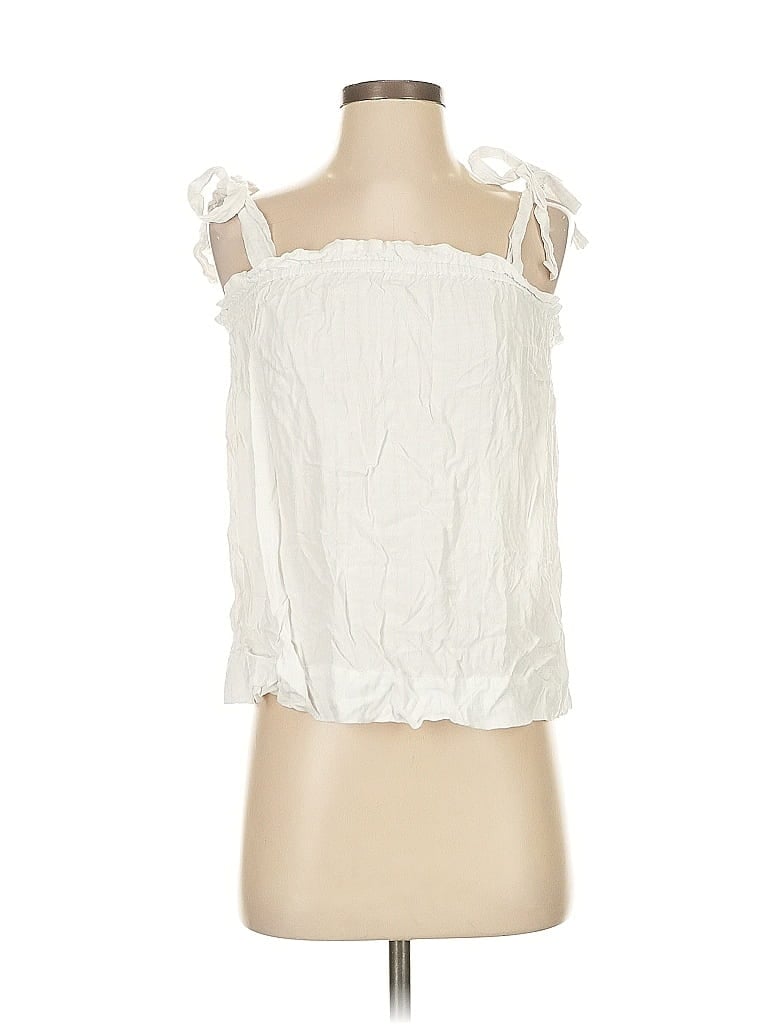 Pre-owned H&m Sleeveless Blouse In White