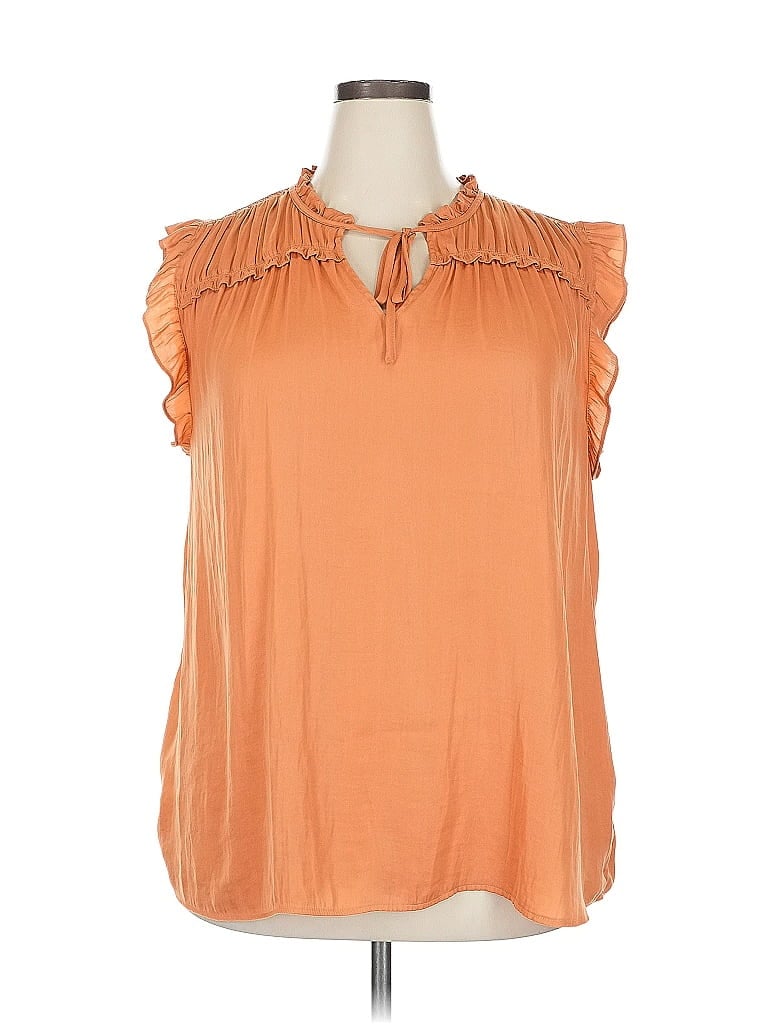 Joie 100% Polyester Orange Sleeveless Blouse Size 2X - photo 1