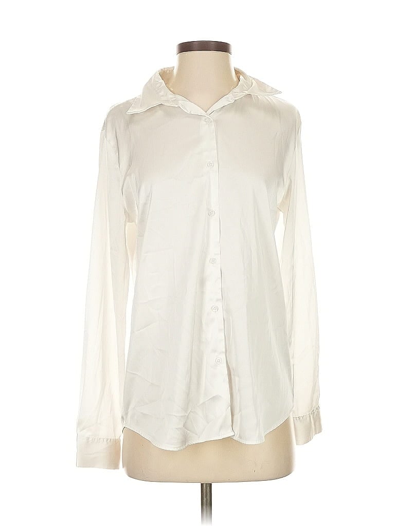 Pre-owned Unbranded Long Sleeve Blouse In White