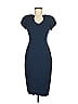 Black Halo Solid Blue Casual Dress Size 6 - photo 1