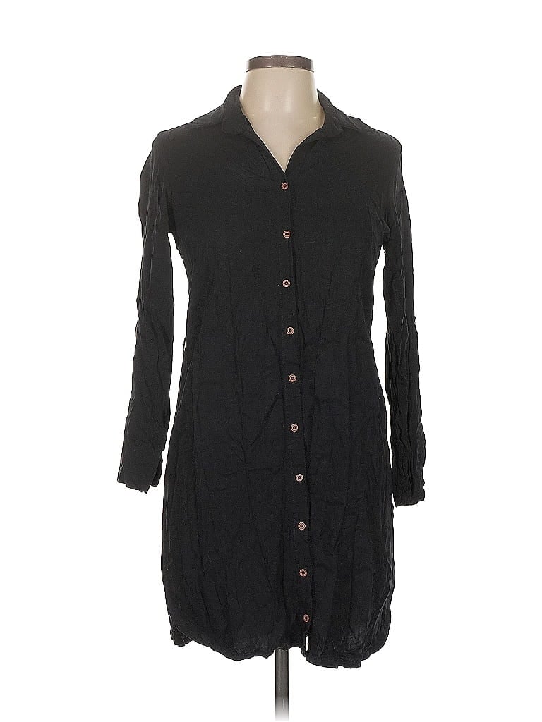 Pre-owned Assorted Brands 3/4 Sleeve Button Down Shirt In Black