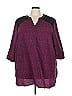 Catherines 100% Polyester Burgundy 3/4 Sleeve Blouse Size 3X - photo 1