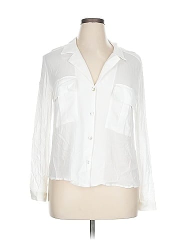 Zara TRF 3/4 Sleeve Button-Down Shirt (view 1)