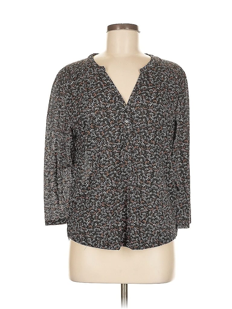 Pre-owned H&m 3/4 Sleeve T-shirt In Gray