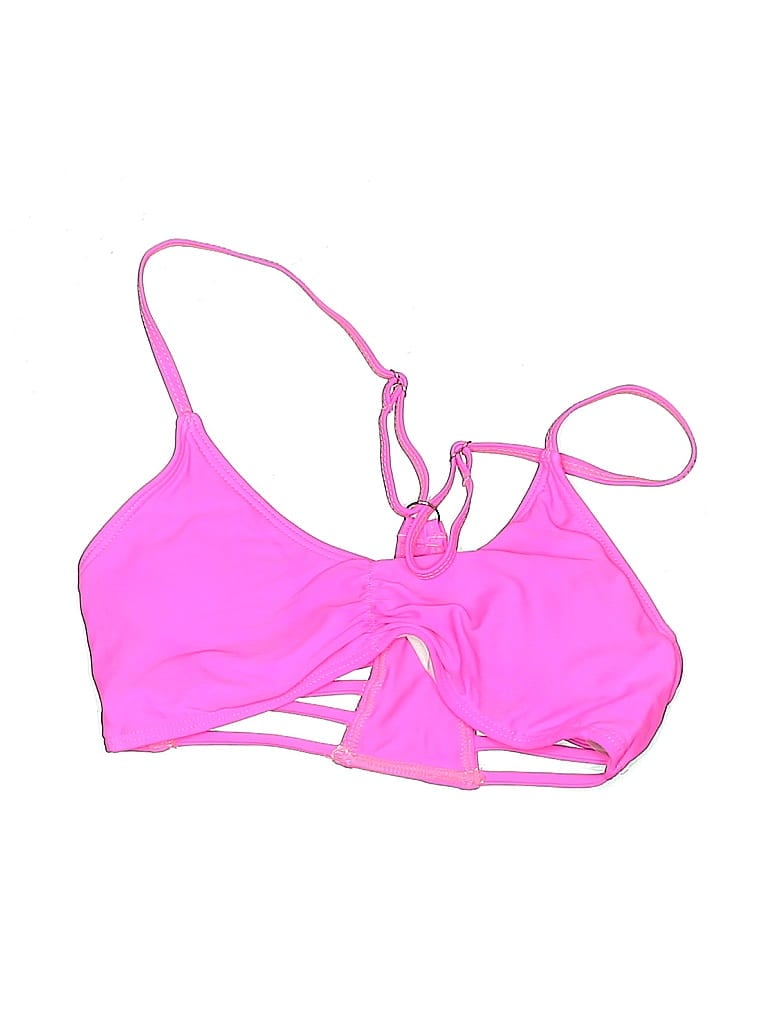 Pre-owned Unbranded Swimsuit Top Pink Solid Pattern Swimwear