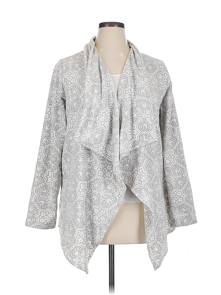 Pre-owned Lands' End Cardigan Sweater In Gray