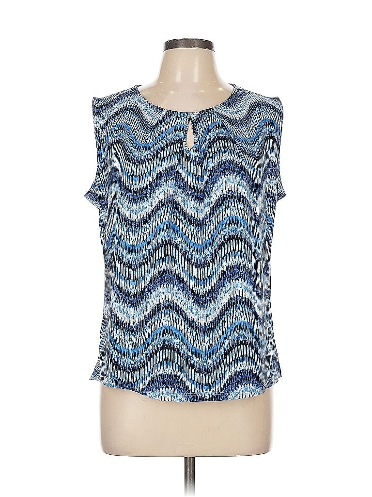 Jones Studio Blue Sleeveless Blouse Size L - photo 1