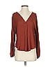 Left Coast by Dolan 100% Polyester Brown Long Sleeve Blouse Size S - photo 1