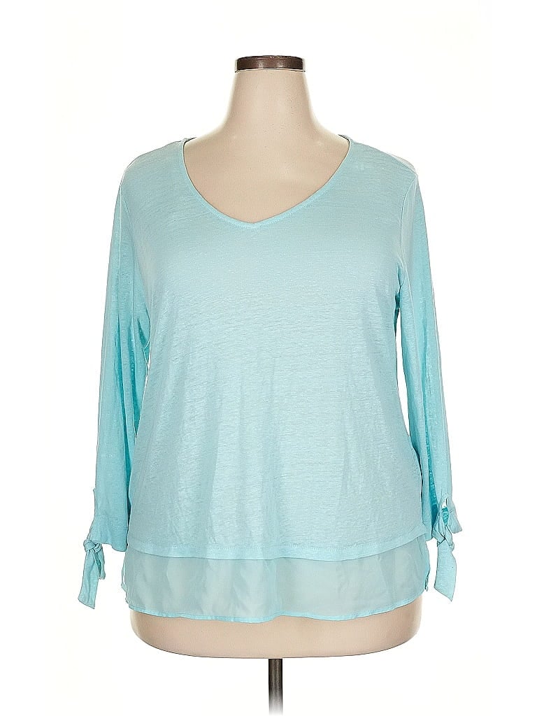 Zac & Rachel Teal 3/4 Sleeve Top Size XXL - photo 1