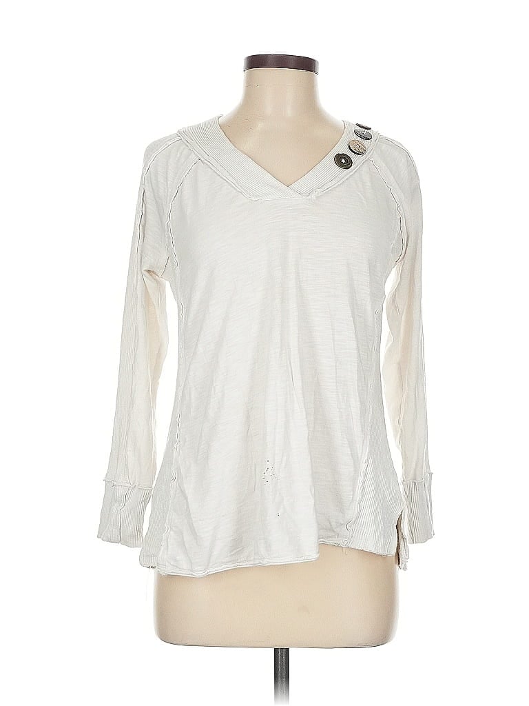 Pre-owned Soft Surroundings 3/4 Sleeve T-shirt In White