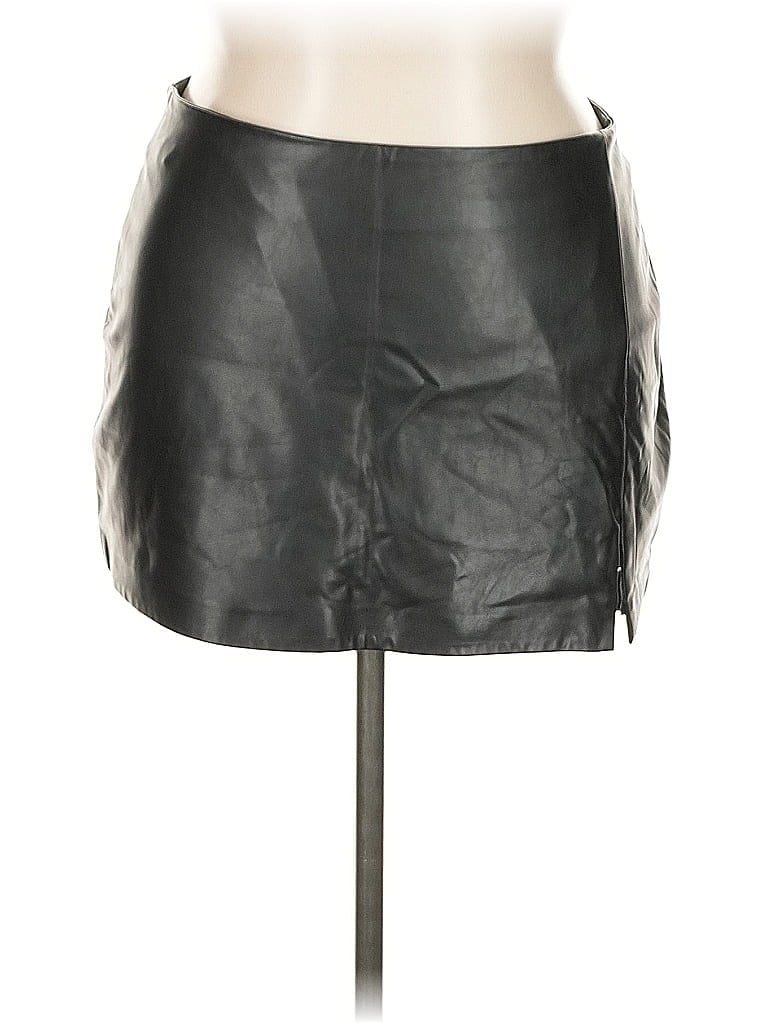 Akira Black Faux Leather Skirt Size XL - photo 1