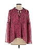 Jennifer Lopez Burgundy Long Sleeve Blouse Size M - photo 1