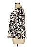 Jennifer Lopez 100% Polyester Animal Print Silver 3/4 Sleeve Blouse Size XL - photo 5