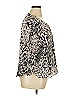Jennifer Lopez 100% Polyester Animal Print Silver 3/4 Sleeve Blouse Size XL - photo 4