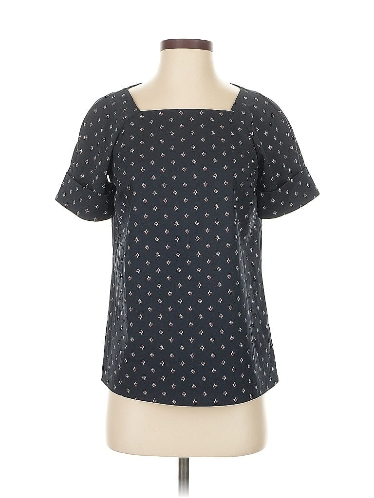 Pre-owned Brooks Brothers 346 Short Sleeve Blouse In Blue