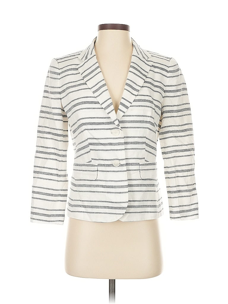 Pre-owned Banana Republic Factory Store Blazer Jacket In White