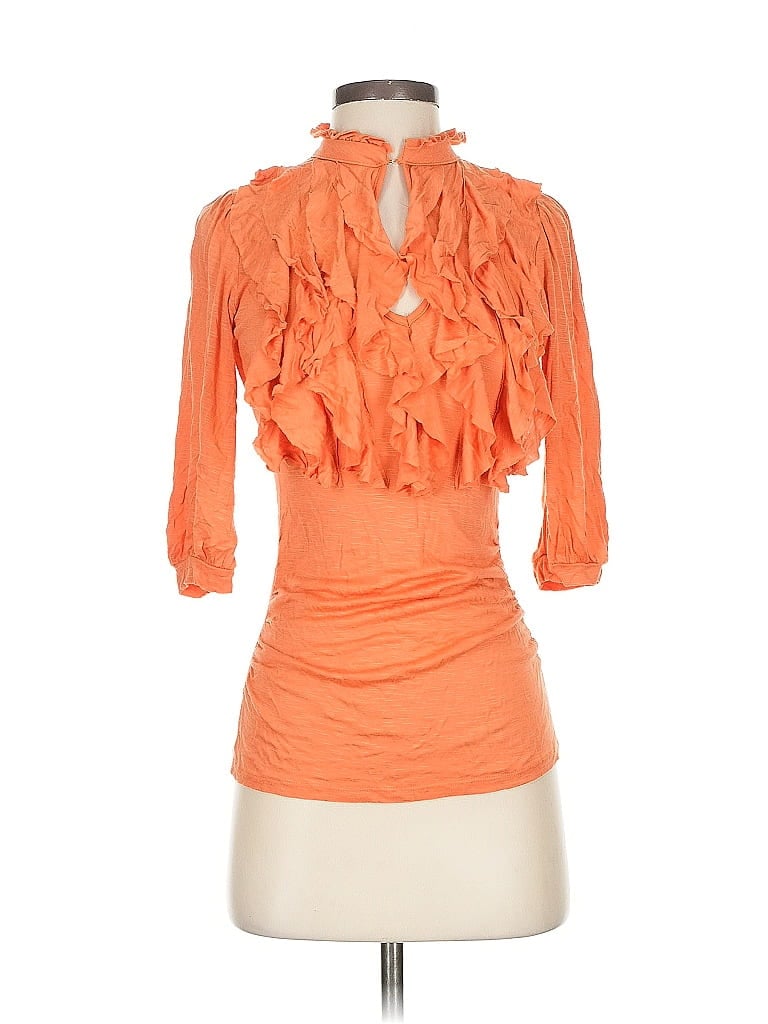 Arden B. Orange 3/4 Sleeve Blouse Size XS - photo 1