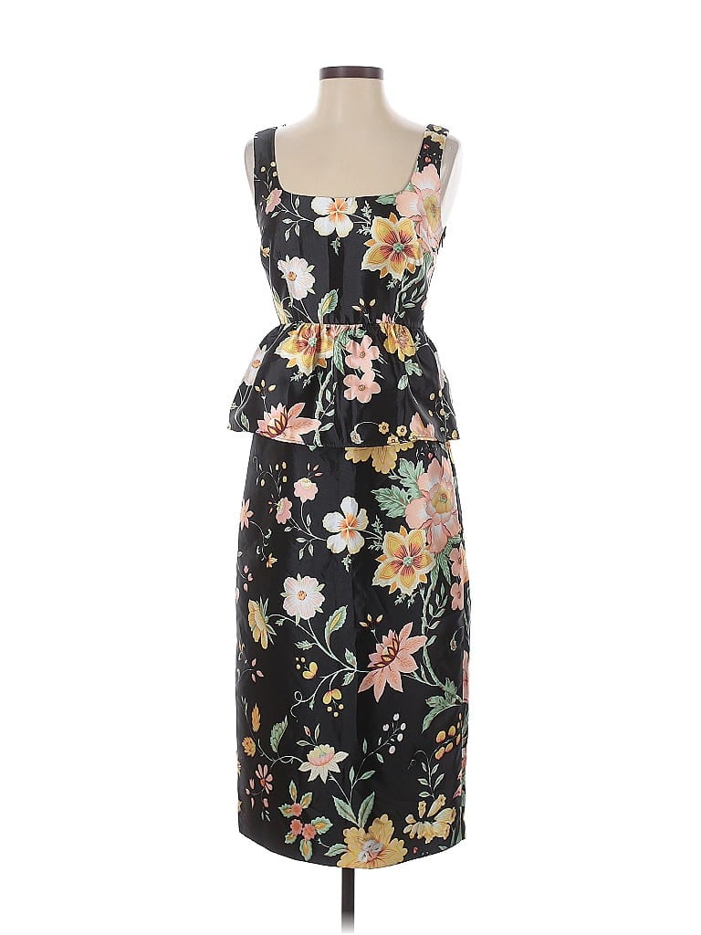 Tuckernuck 100% Polyester Floral Black Cocktail Dress Size 2 - photo 1