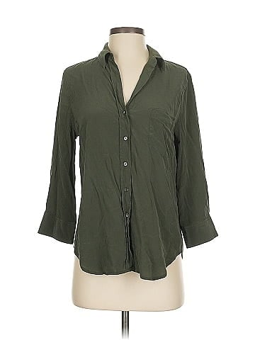 R | Label 3/4 Sleeve Silk Top (view 1)
