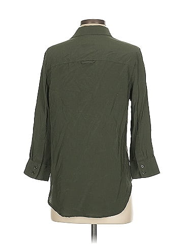 R | Label 3/4 Sleeve Silk Top (view 2)