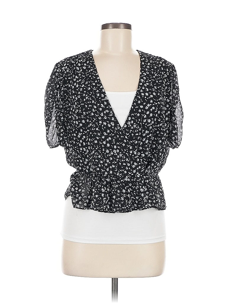 ALLSAINTS Black Short Sleeve Blouse Size 8 - photo 1