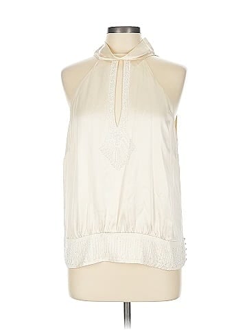 BCBGMAXAZRIA Sleeveless Silk Top (view 1)