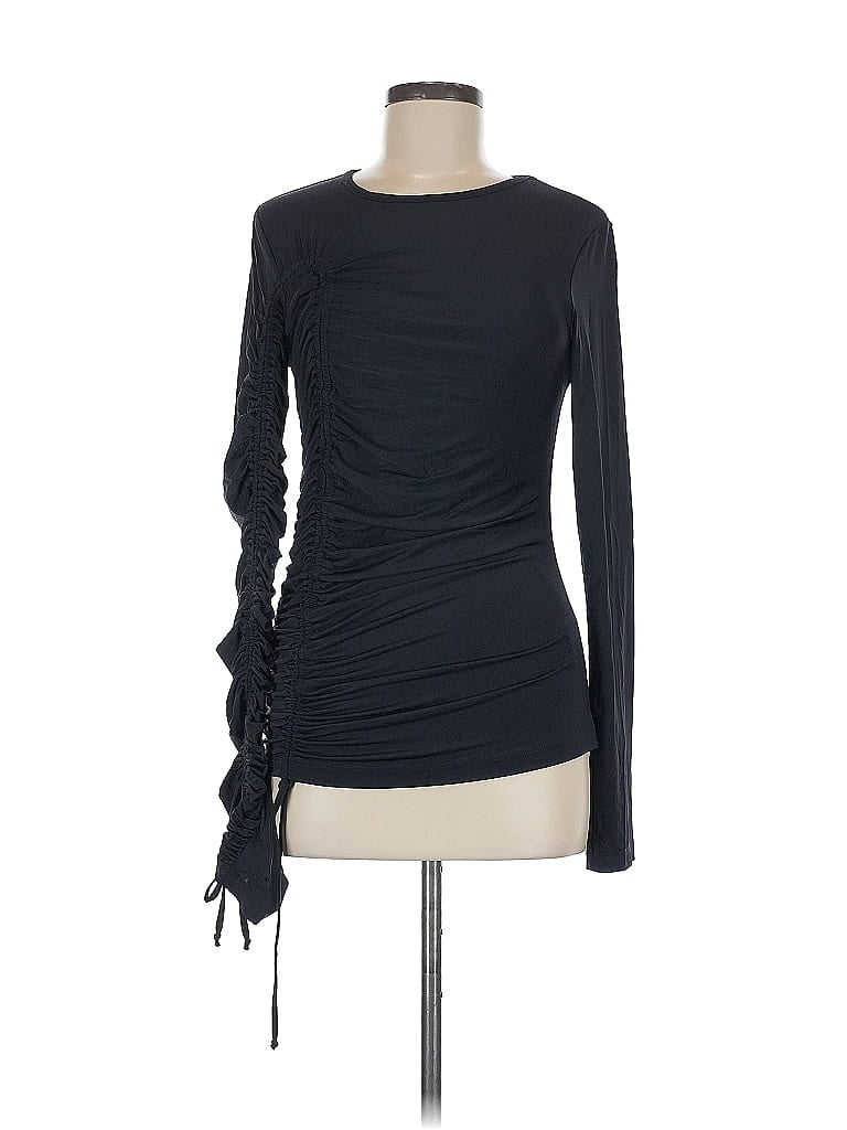 Pre-owned Wynn Hamlyn Long Sleeve Top Black One Shoulder Neckline Tops