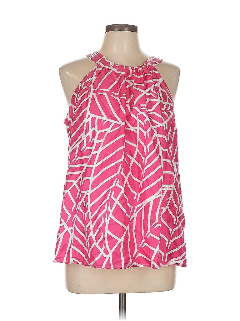 ELIZABETH MCKAY Pre-owned Sleeveless Silk Top Pink Halter Neckline Tops
