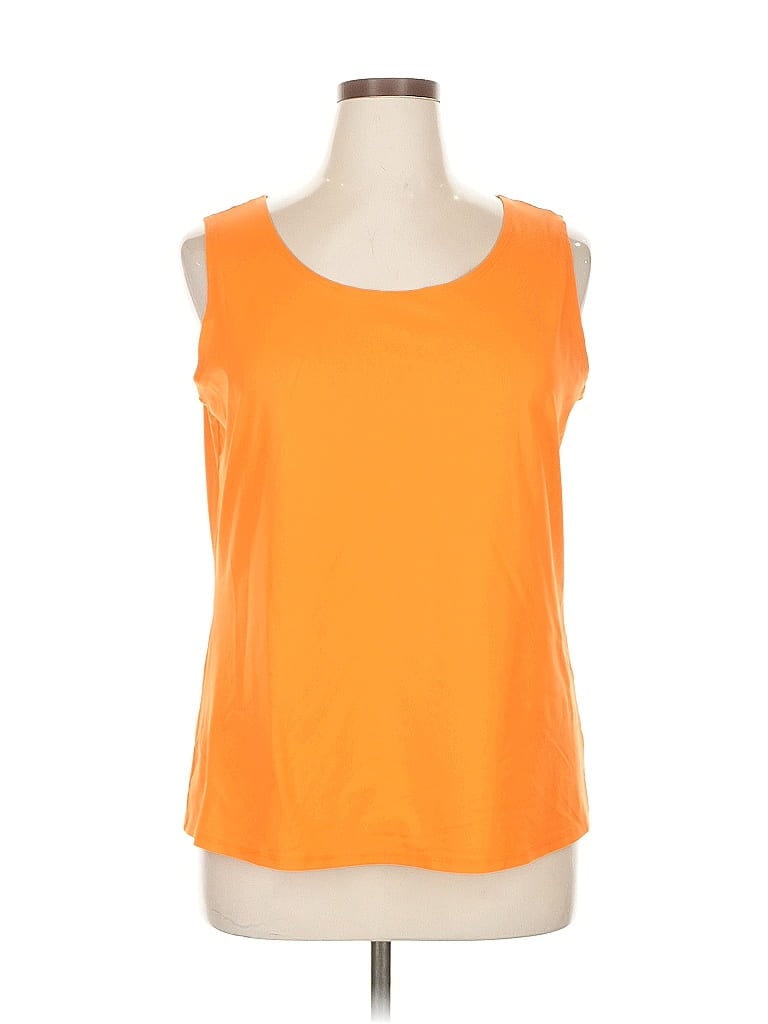 Ruby Rd. 100% Nylon Solid Orange Sleeveless T-Shirt Size 1X - photo 1
