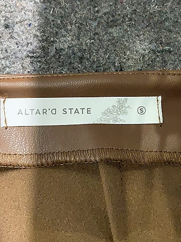 Altar'd State 100% Polyurethane Brown Faux Leather Skirt Size S