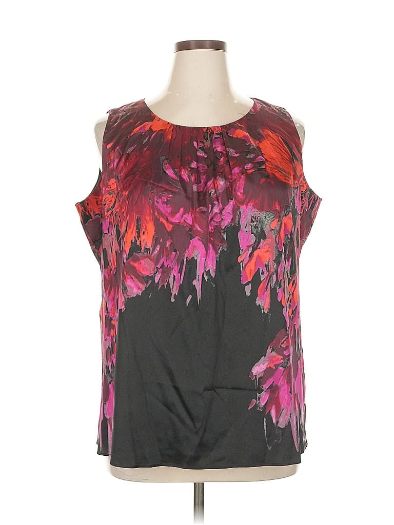 Pre-owned Tahari Sleeveless Blouse In Black