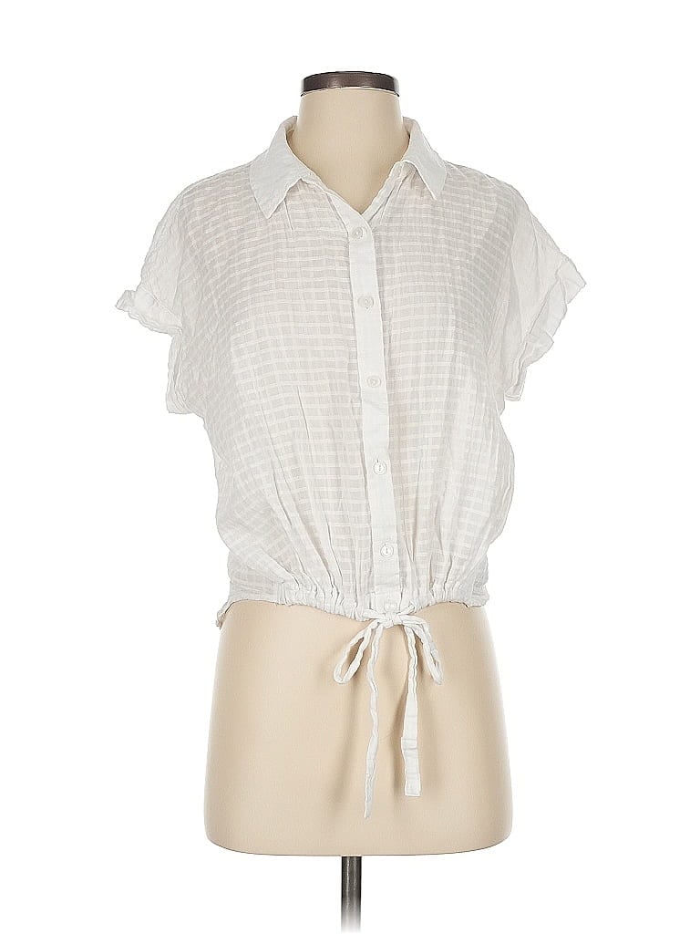 Pre-owned Sanctuary Short Sleeve Blouse In White