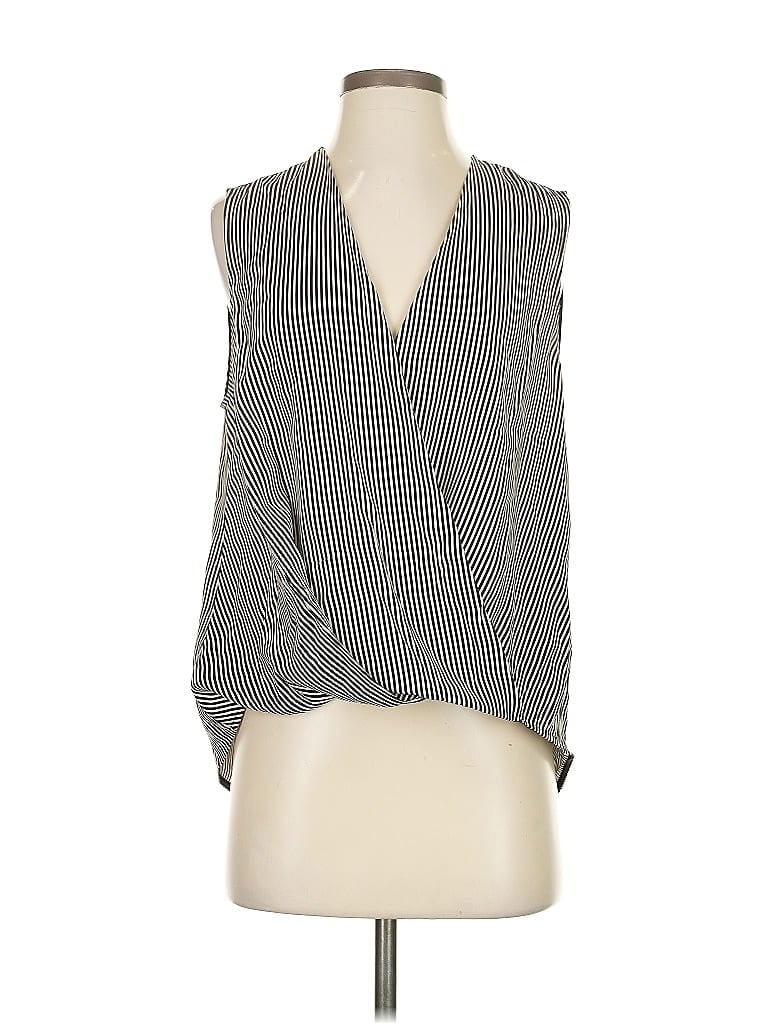 Pre-owned Rag & Bone Sleeveless Silk Top Silver Plunge Neckline Tops