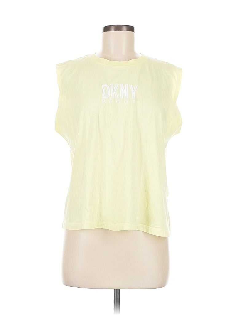Pre-owned Dkny Sport Sleeveless T-shirt In Yellow