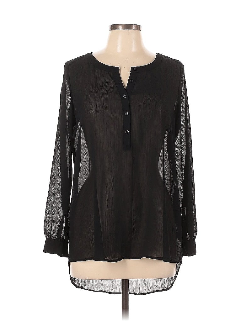 Pre-owned Candies Candie's Long Sleeve Blouse In Black
