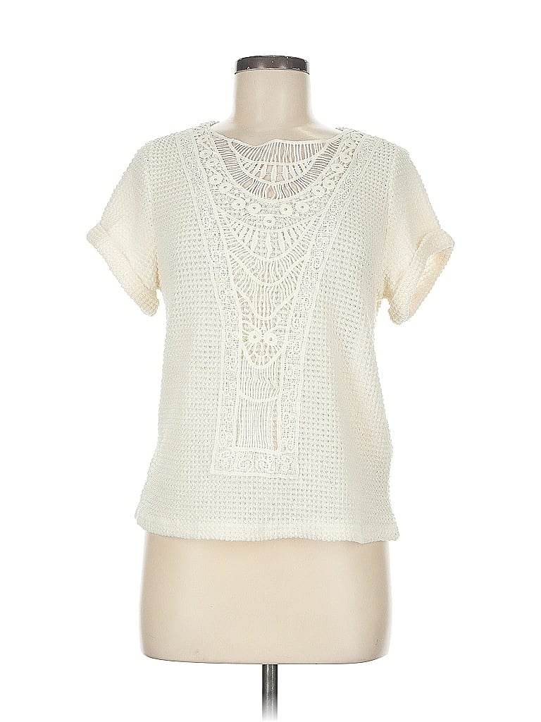 Pre-owned Unbranded Short Sleeve Blouse In White