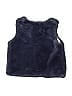 Mini Boden 100% Cotton Blue Purple Faux Fur Vest Size 5 - 6 - photo 2