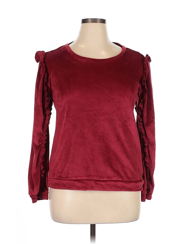 Pre-owned Jessica Simpson 3/4 Sleeve T-shirt In Burgundy