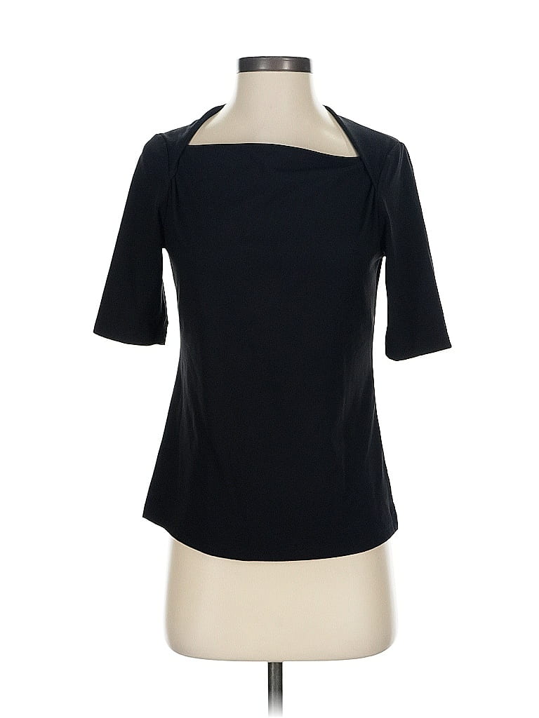 Pre-owned Ann Taylor Short Sleeve Top Black Square Neckline Tops