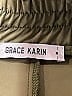 Grace Karin Solid Green Casual Pants Size M - photo 3
