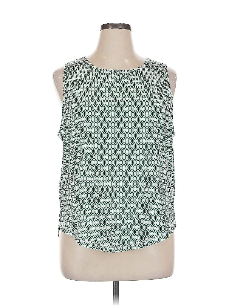 T by Talbots Green Sleeveless Blouse Size XL - photo 1